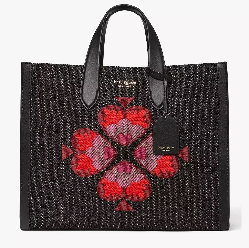 Manhattan Spade Motif Jacquard Large Tote